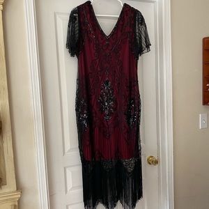 Red and black 1920’s flapper dress